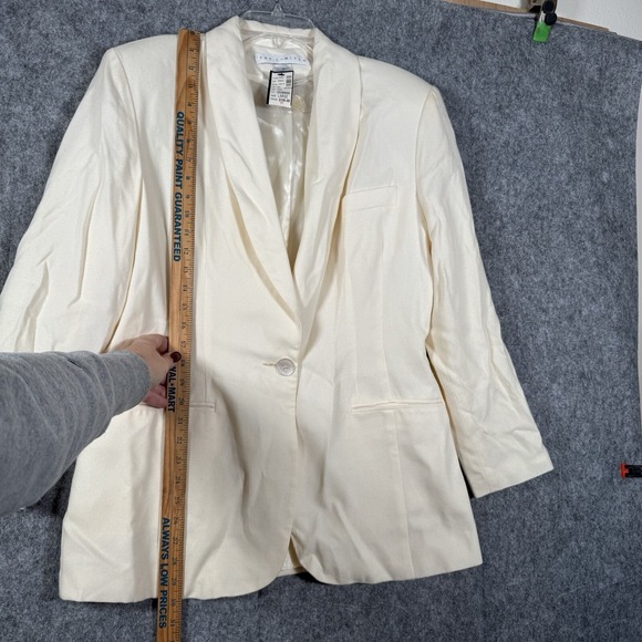 Vtg THE LIMITED Cream Wool Blazer Jacket Womens Large Pocket Buttons USA NWT - Picture 5 of 13
